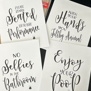 8x10 Bathroom Sign Bundle (4)